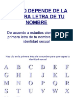 El Sexo Depende de La Primera Letra de Tu Nombre