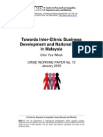 Towards Inter-Ethnic Business Development and National Unity in Malaysia