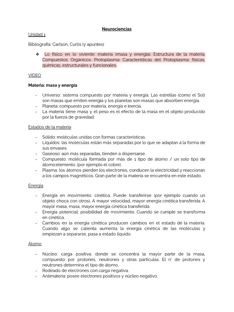 Resumen Neuro 1 | PDF | Sinapsis | Potencial de acción