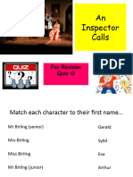 An Inspector Calls Quiz