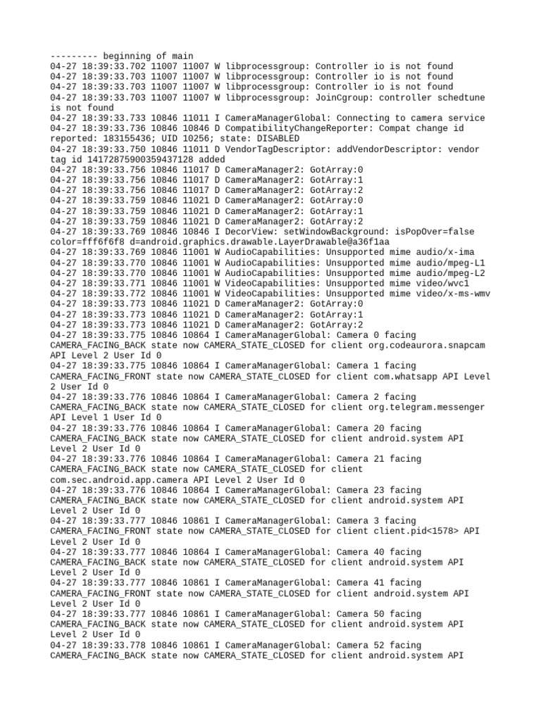 Android Camera and System Log Analysis | PDF | Computing Platforms ...