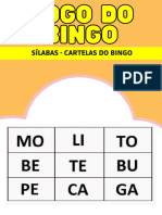 JOGO DO BINGO - SÍLABAS - CARTELAS DO BINGO