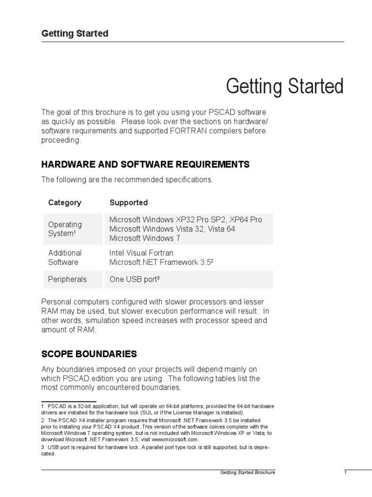 PSCAD Software Getting Started Guide | PDF | Windows Vista | Computer ...