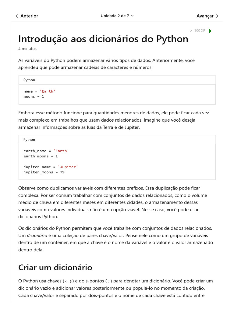 40 Criação de Dicionários Do Python - Training - Microsoft Learn | PDF ...