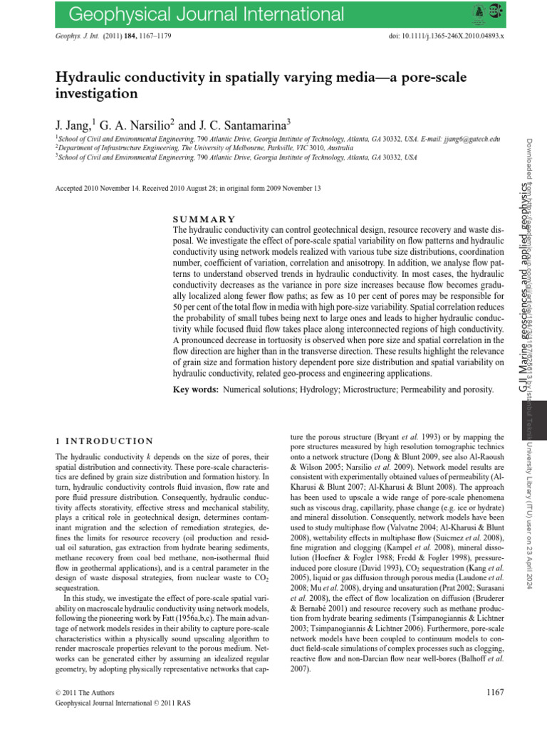 Jang 2011 Hydraulic Conductivity in Spatially Varying Media-A Pore ...