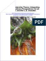 Free Download Critical Leadership Theory Integrating Transdisciplinary Perspectives 1St Ed Edition Jennifer L S Chandler Full Chapter PDF