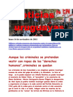 Noticias Uruguayas Lunes 14 de Noviembre de 2011