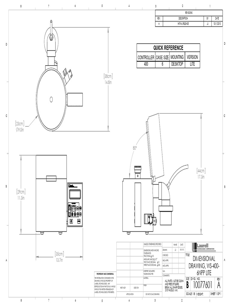 WS-400B Controller Case Dimensions | PDF