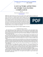 Analaysis of Factors Affecting Online Stor Tax Paying Compliance