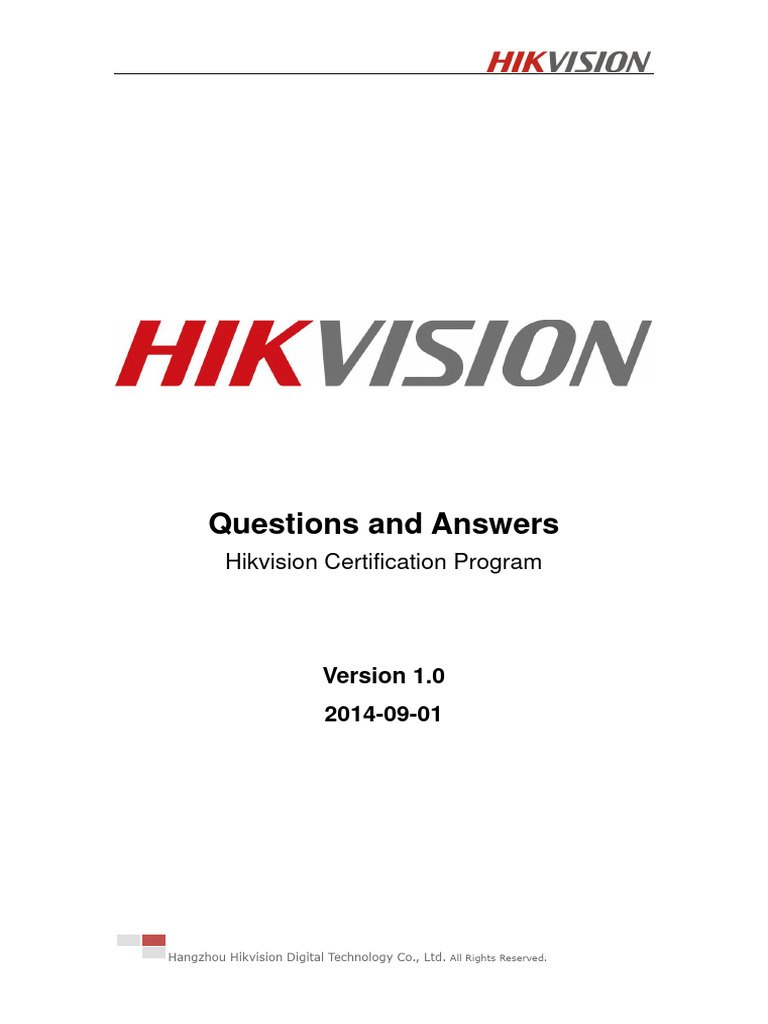 Questions and Answers: Hikvision Certification Program | PDF | Closed ...