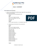 Module 2 Data Types, Operators, Variables Assignment