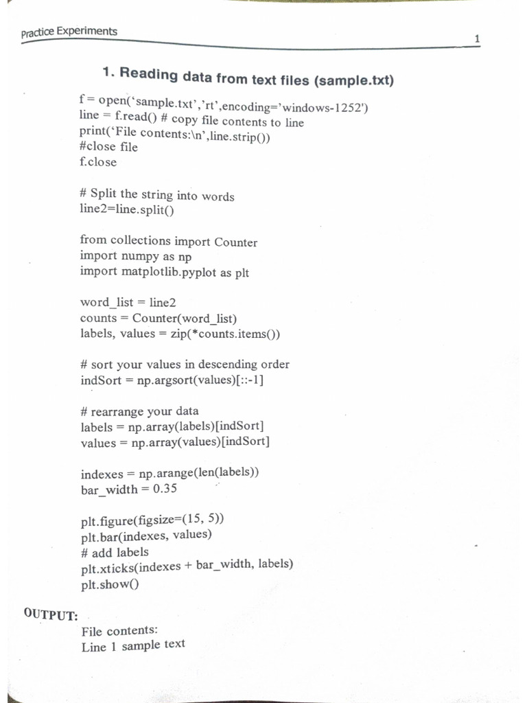 Data Science Lab Experiment Program S PDF