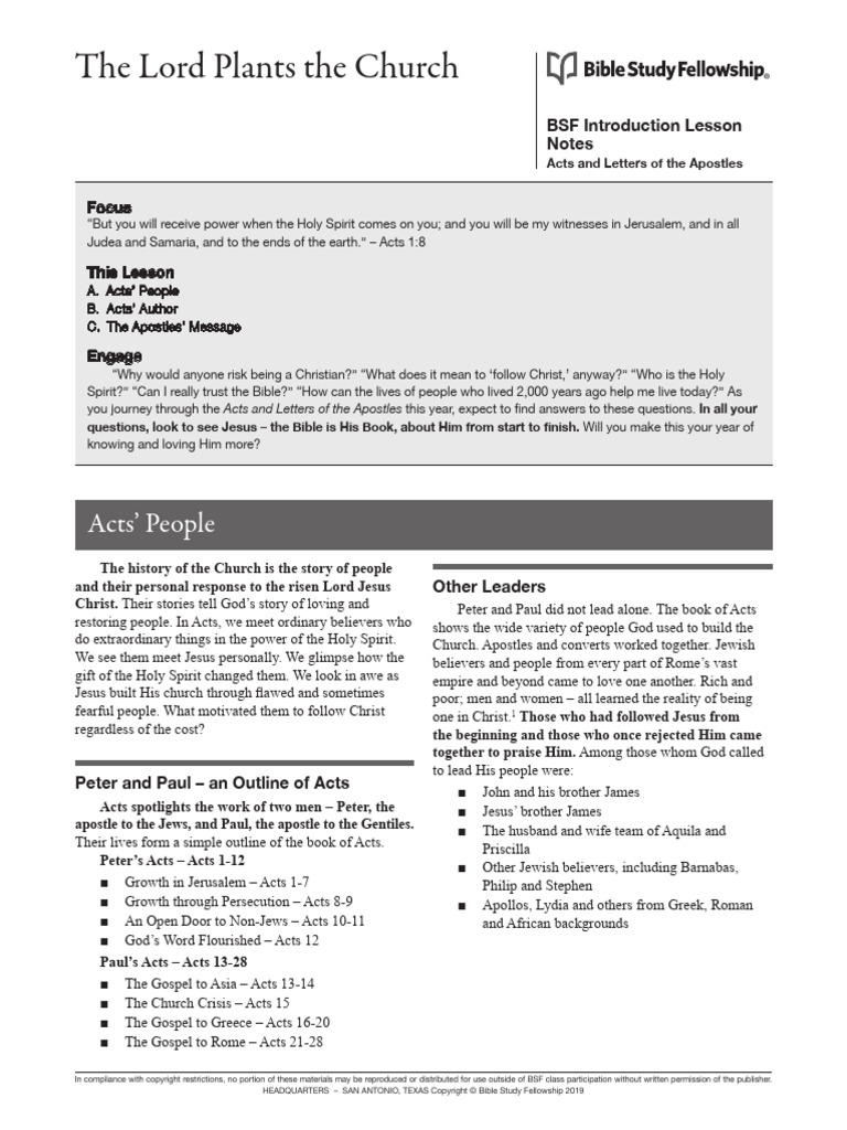ACT AdNotes 00 062019v1 | PDF | Acts Of The Apostles | Jesus