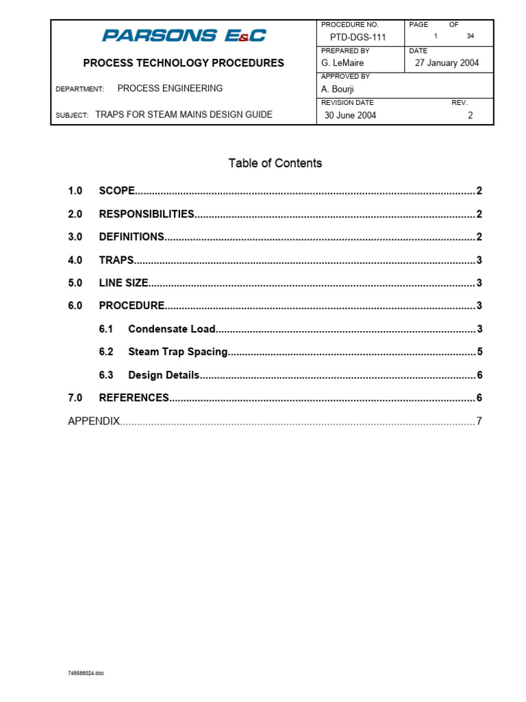 Steam Mains Trap Design Guide | PDF | Transport Phenomena | Continuum ...