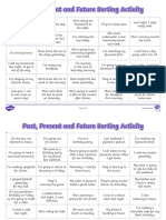 Past Present and Future Verbs in Sentences