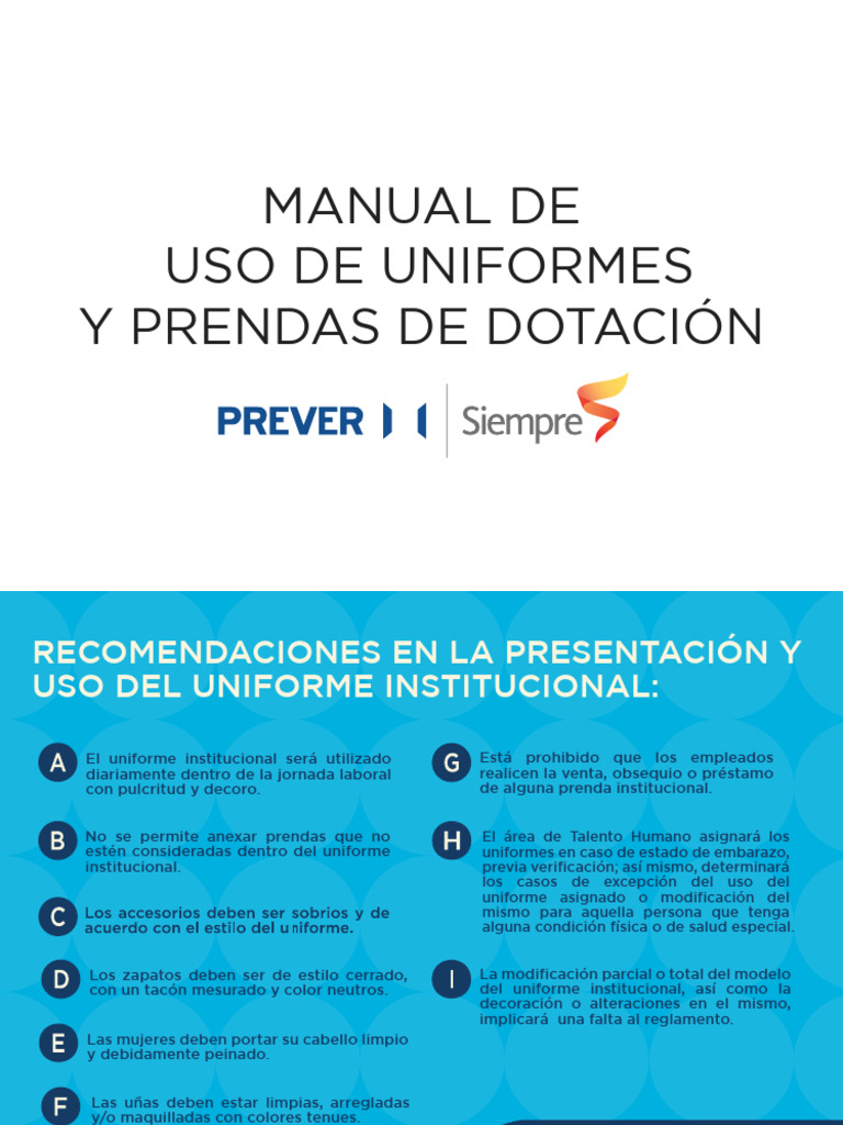 Manual de Uso de Uniformes Institucionales | PDF | Ropa | Camisa