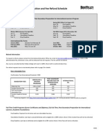 International Student Tuition Refund Schedule