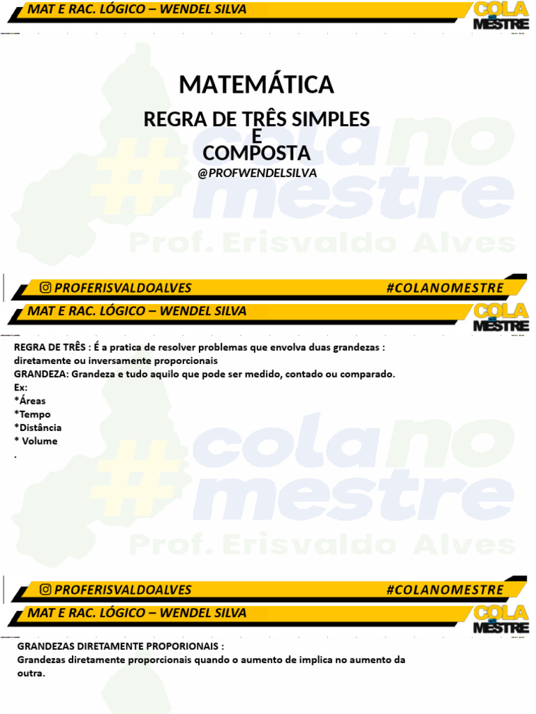 Aula+3 +semec +Regra+Tres+Simples+e+Composta | PDF
