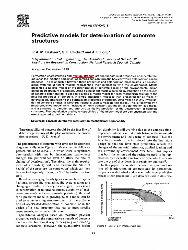 1predictive Models For Deterioration of Concrete | PDF | Concrete ...