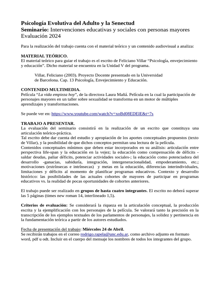 Análisis de Educación en la Vejez | PDF | Evaluación | Vejez