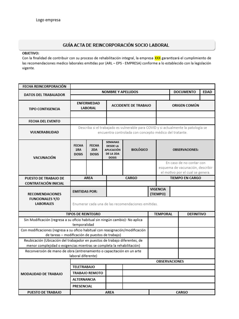 Proceso de Reincorporación Laboral | PDF | Finanzas y dinero | Tecnología