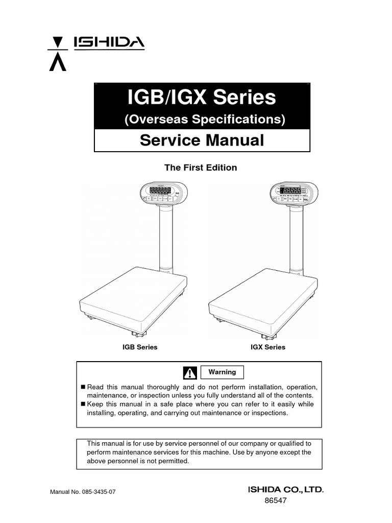 Ishida Series IGB - IGX | PDF | Calibration | Weight