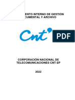 Reglamento Interno de Gestión Documental y Archivo de La CNT EP