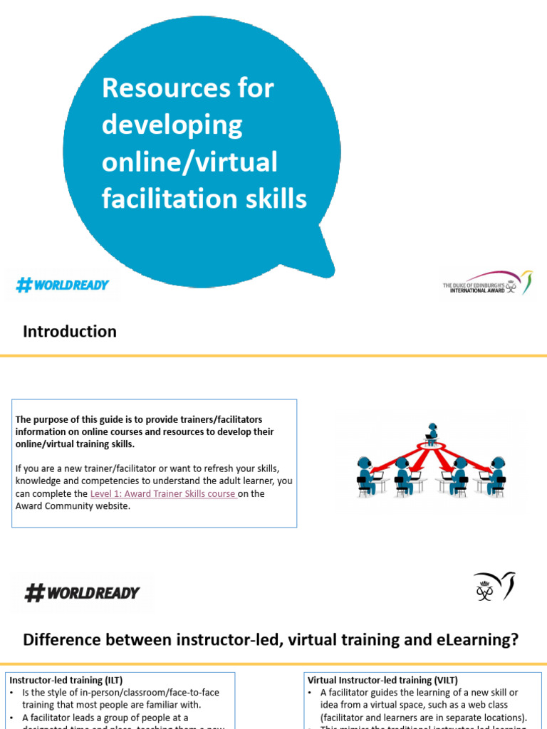 Resources for developing online facilitation skills PDF Educational