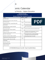 2024 Standard Academic Calendar