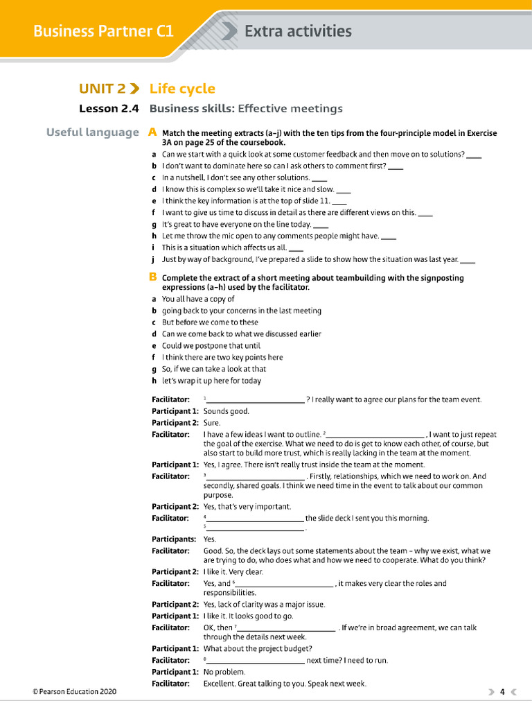 Extra 2. 4 Meetings | PDF