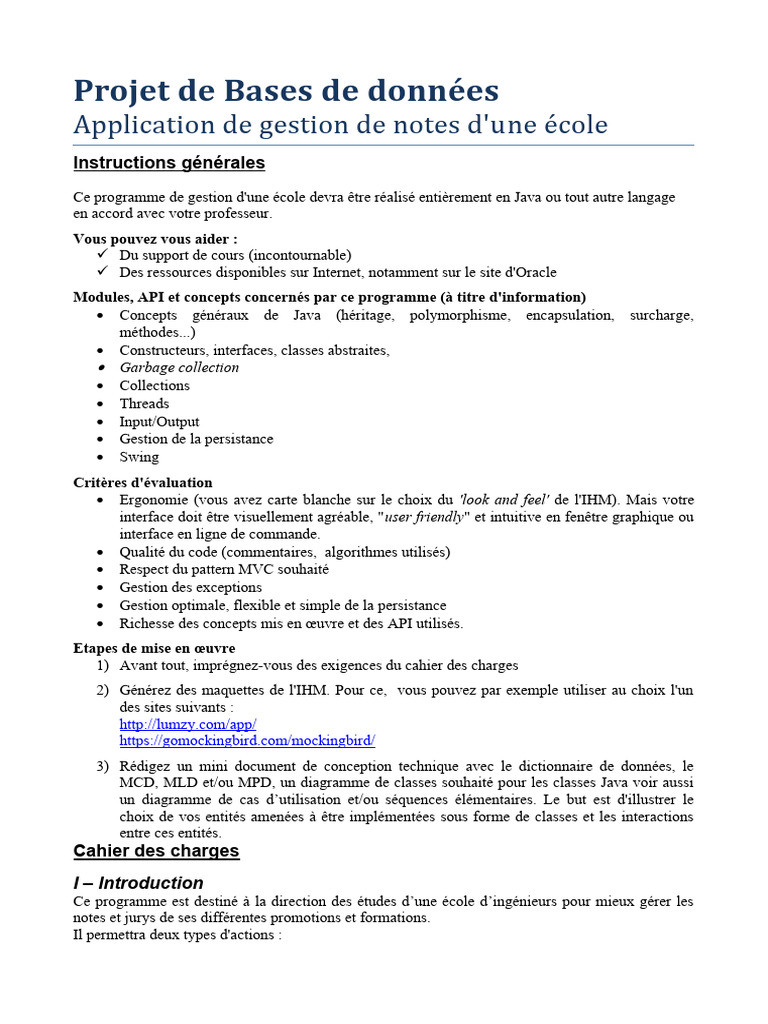 Gestion de notes d'école en Java | PDF | Java (Langage de programmation ...