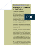 How Much For That Brand in The Window?: Thoughts About Brand Valuation