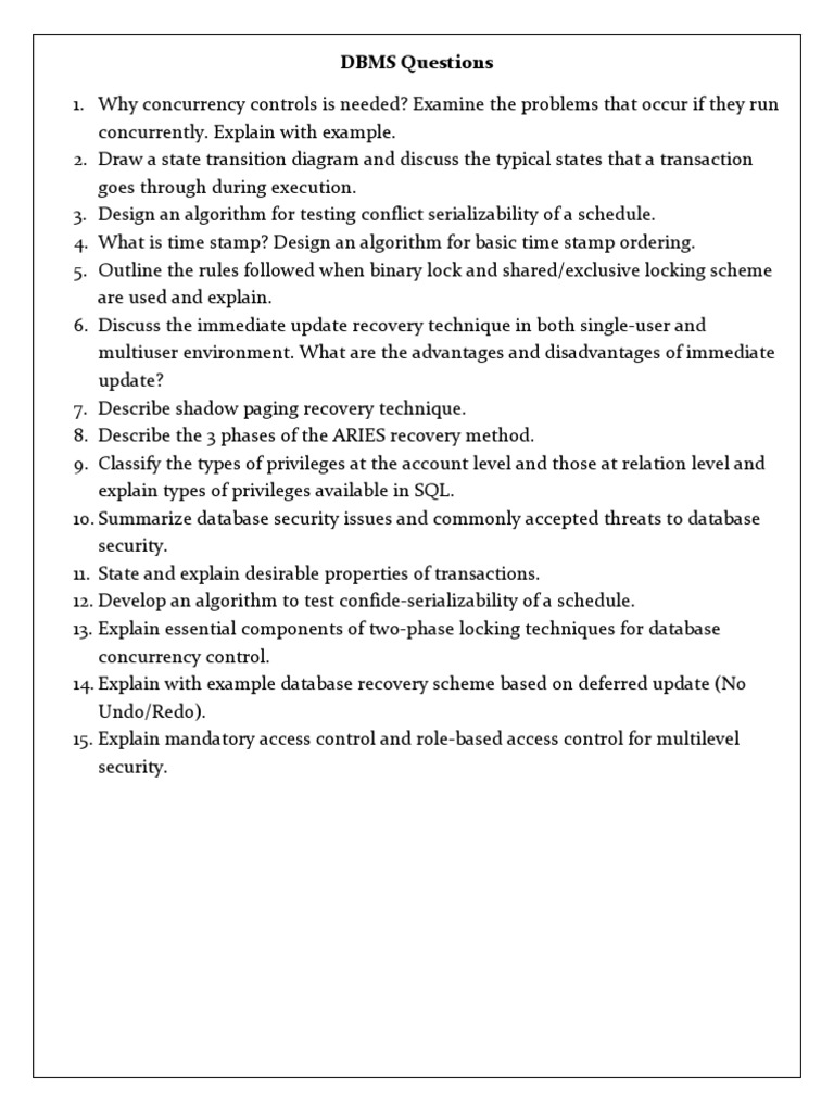 Key DBMS Assignment Questions | PDF