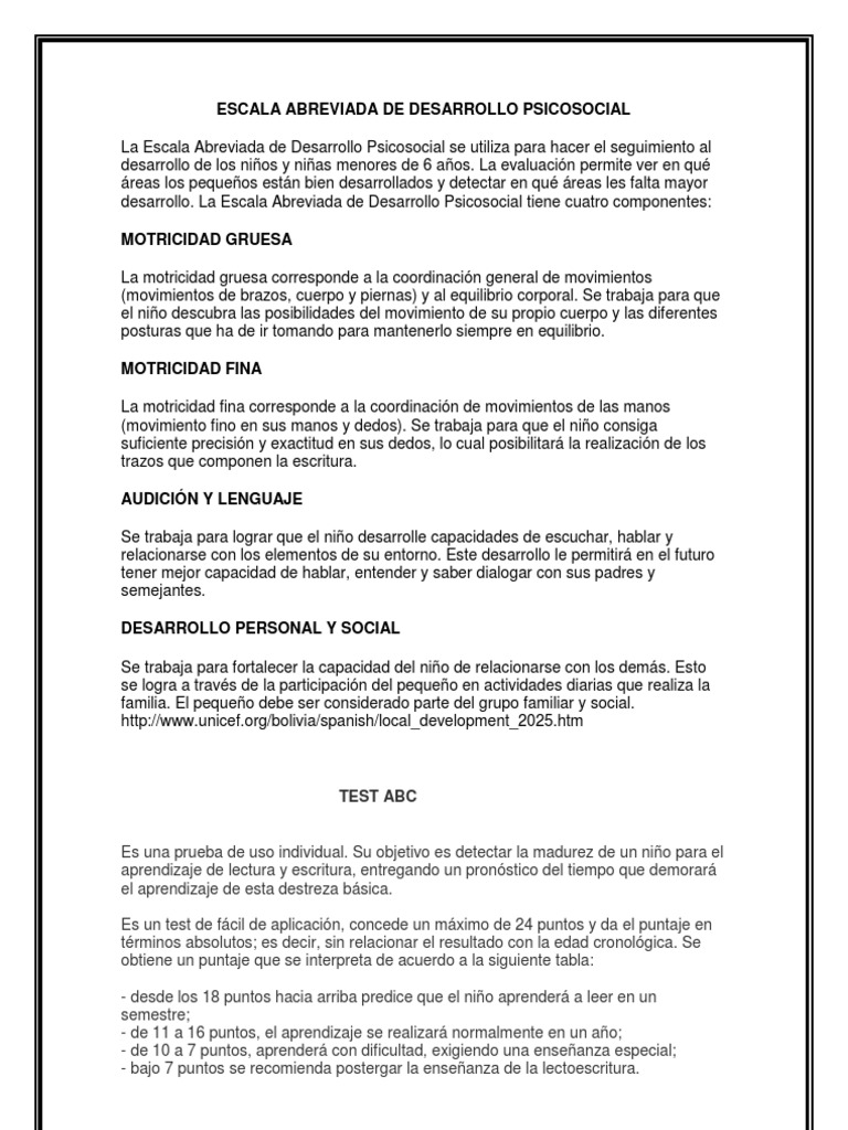 TEST ABC de Laurence Filho | Descargar gratis PDF | Memoria | Aprendizaje