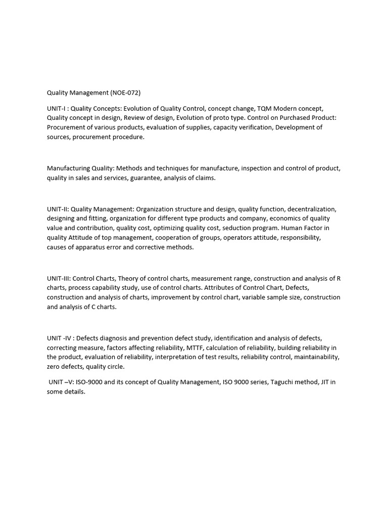 Quality Management Concepts and Practices | PDF | Quality Management ...