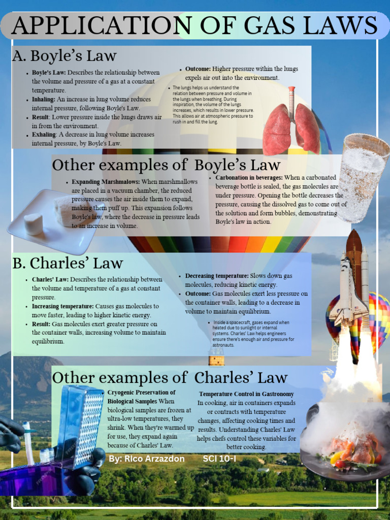 Applications of Boyle's and Charles' Laws | PDF | Gases | Pressure