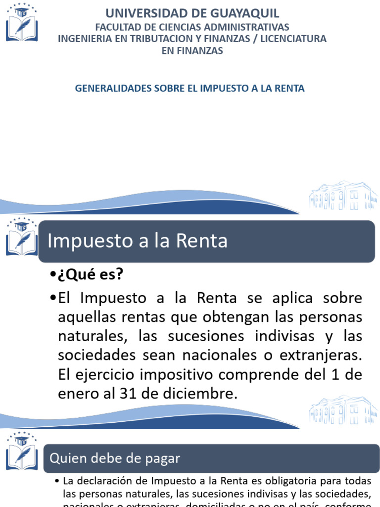 Generalidades del Impuesto a la Renta | PDF | Impuesto sobre la renta ...