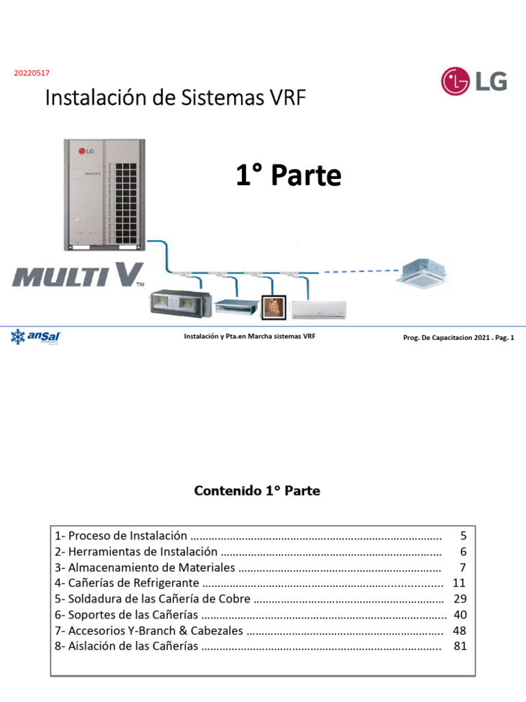 Instalacion De Sistemas Vrf 1 Parte 20220517 Pdf Cobre