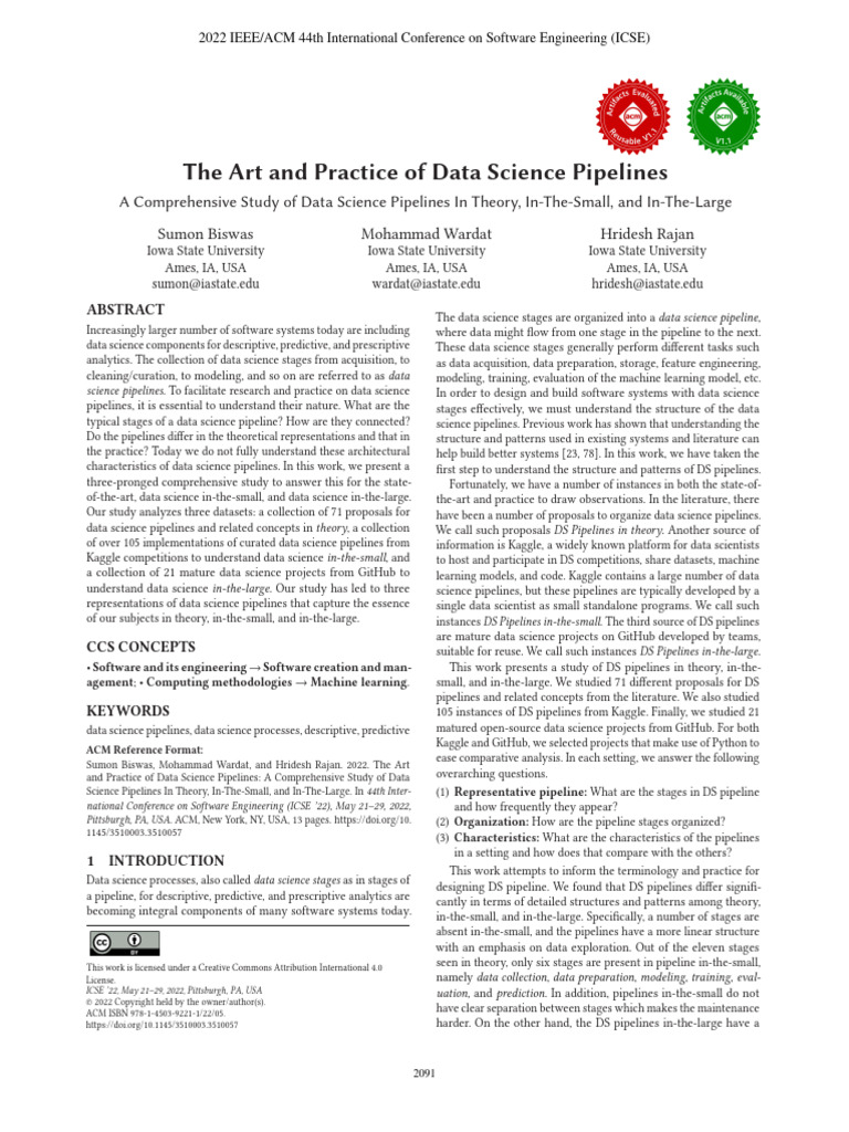 The Art and Practice of Data Science Pipelines A Comprehensive Study of ...