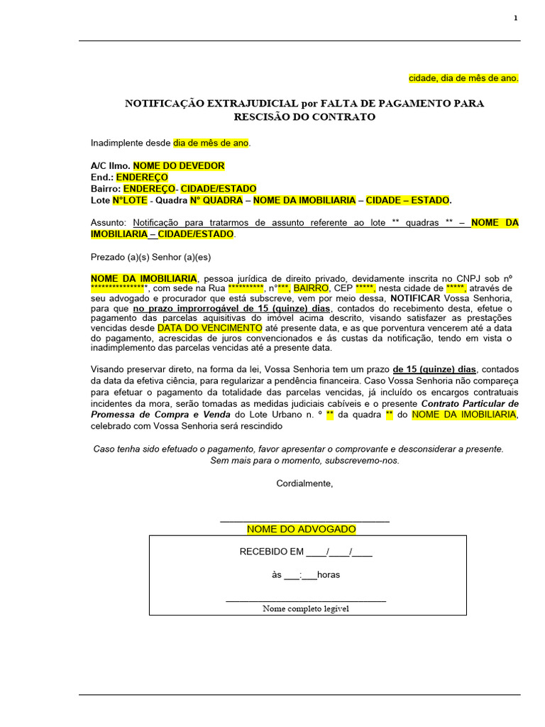 Notificação Extra Judicial | PDF | Direito Comum | Direito Privado