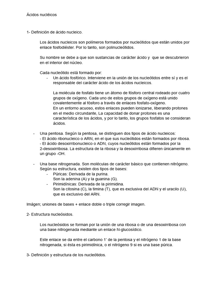 Introducción a los Ácidos Nucleicos | PDF | Rna | Nucleótidos