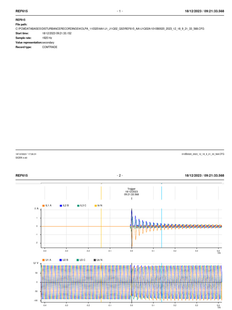 COMTRADE Data Analysis REF615 Report | PDF | Computer File | Computer ...