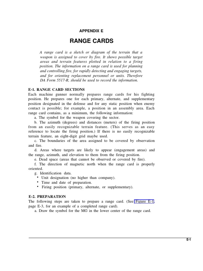 Range Cards | PDF | Armed Conflict