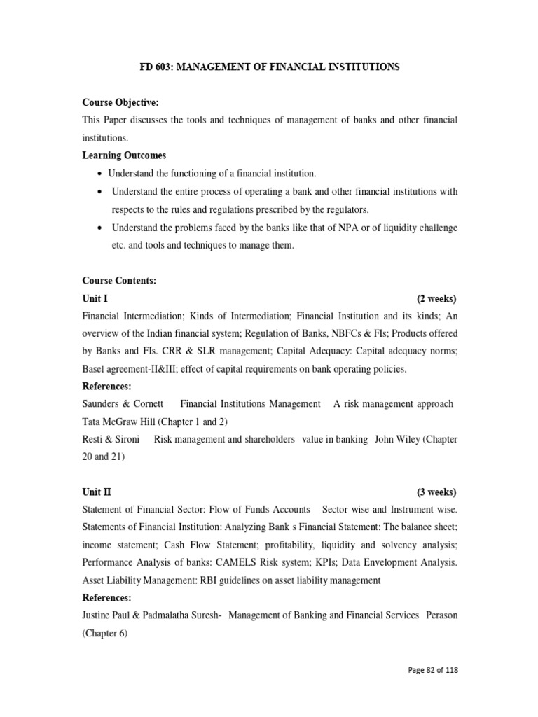 Management of Financial Institutions | PDF | Market Liquidity ...