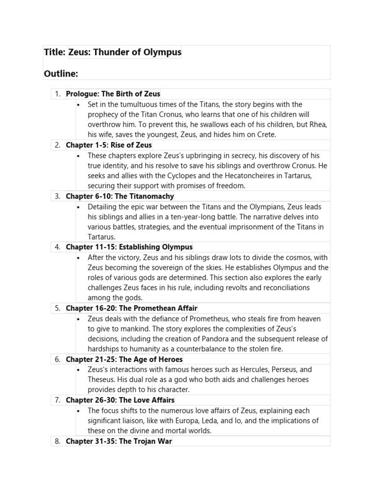 Zeus: Sovereign of Olympus | PDF | Zeus | Greek Gods