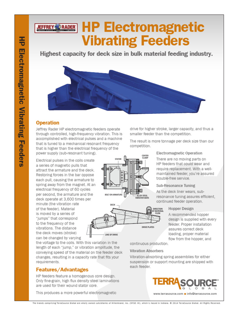 HP Electromagnetic Vibrating Feeders | PDF | Electrical Engineering ...