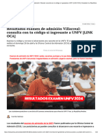 Resultados Examen de Admisión Villarreal