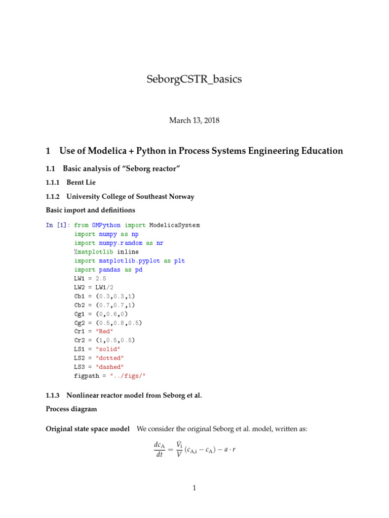 SeborgCSTR All Notebooks PDF | PDF | Chemical Reactor | Enthalpy