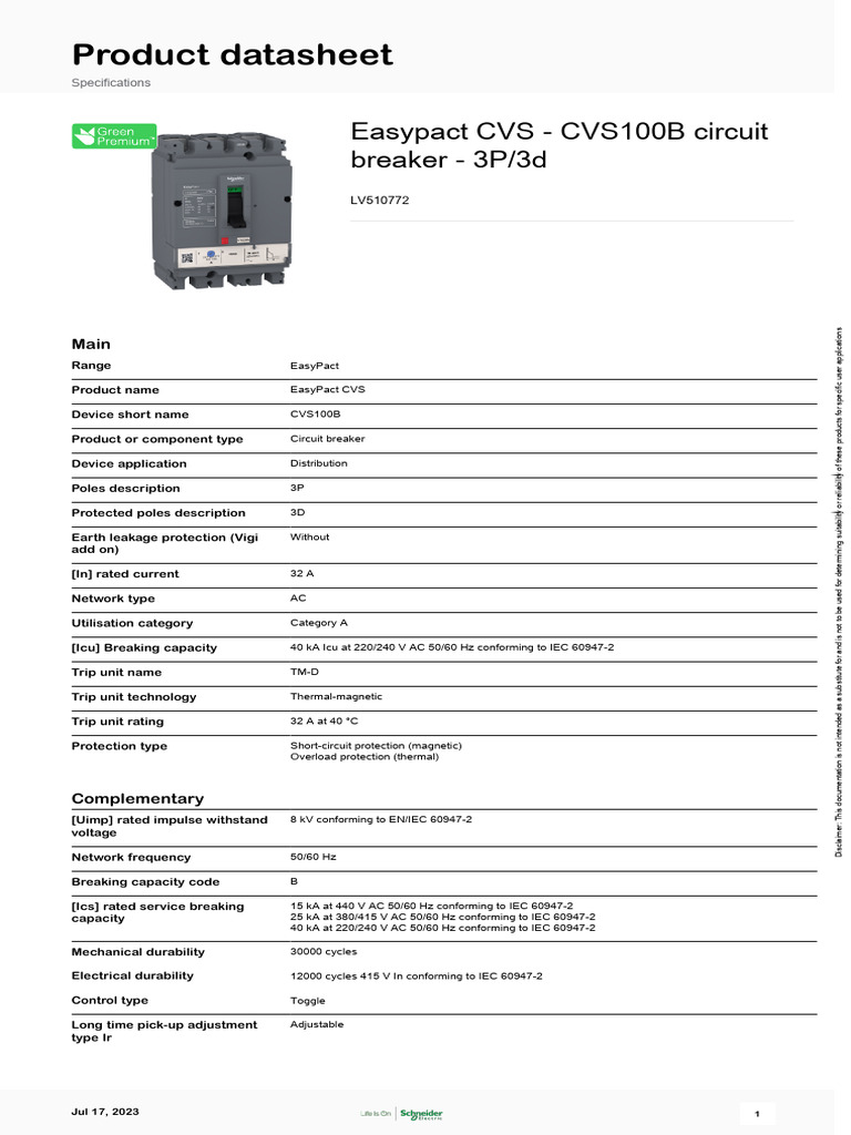 Easypact Cvs Lv510772 | PDF | Alternating Current | Electrical Engineering
