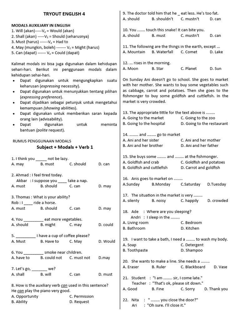 Tryout English 4 Pdf